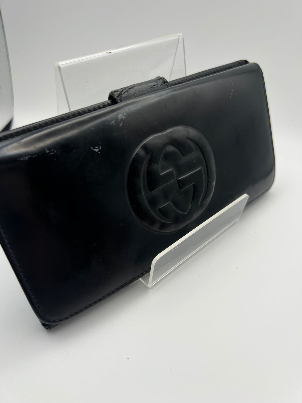 Gucci black long leather wallet