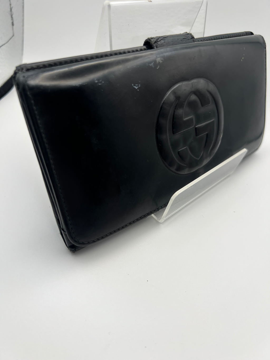 Gucci black long leather wallet