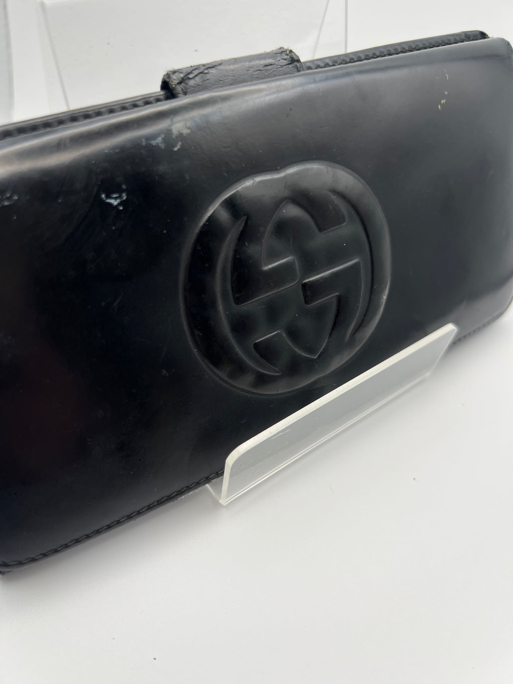 Gucci black long leather wallet