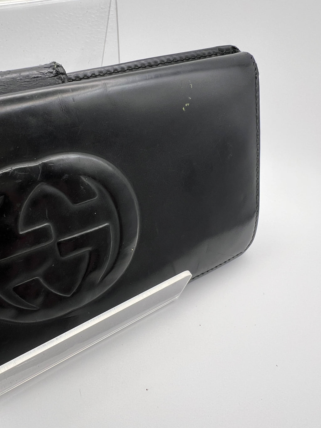 Gucci black long leather wallet