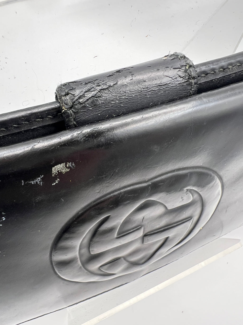 Gucci black long leather wallet