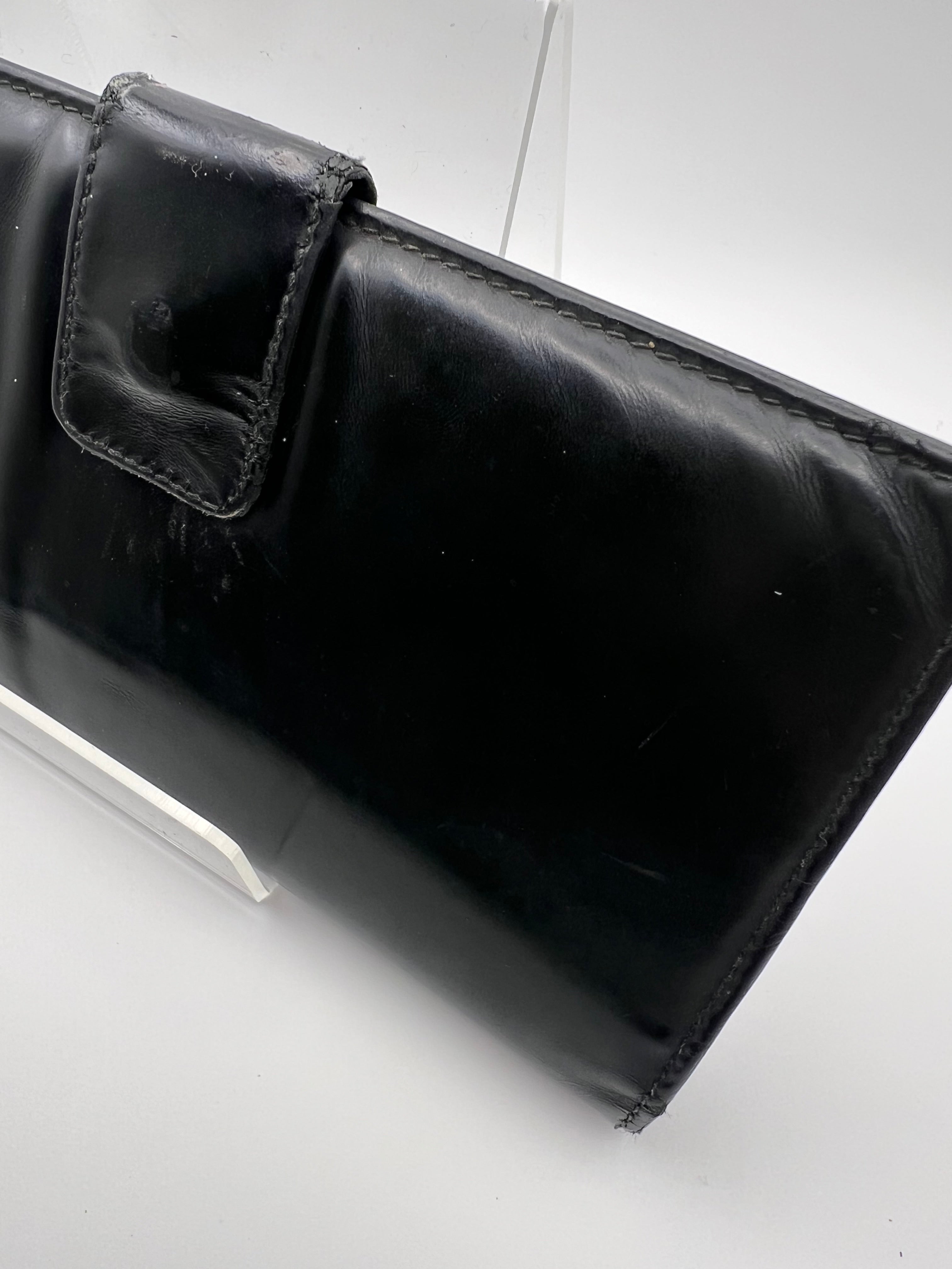 Gucci black long leather wallet