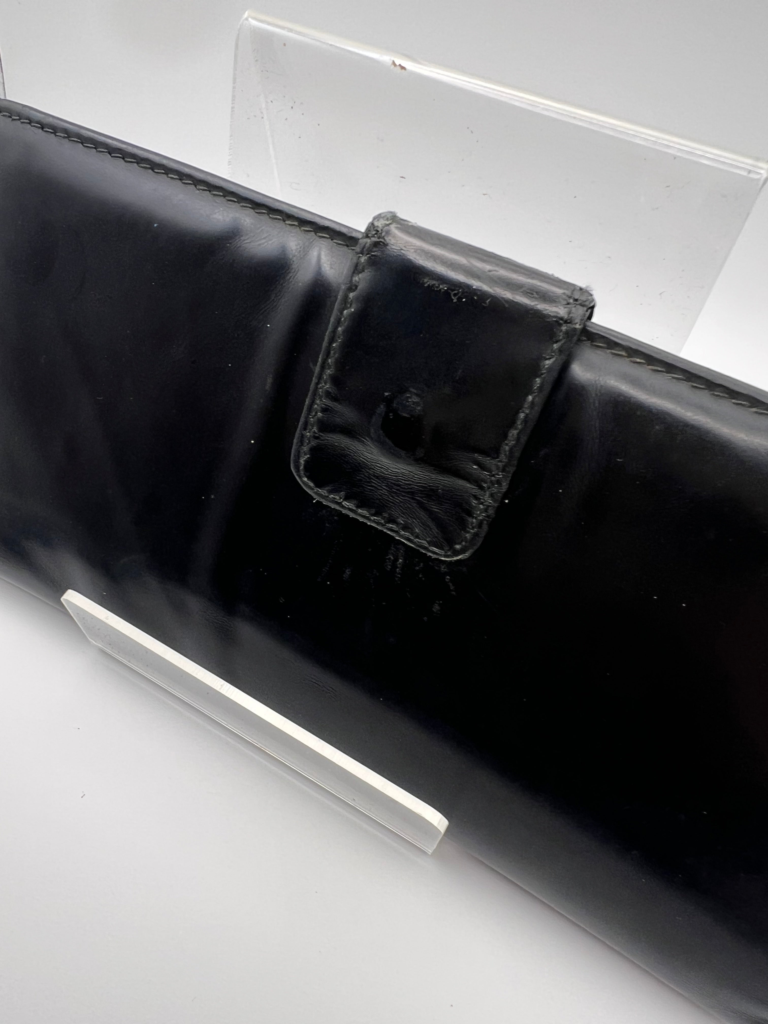 Gucci black long leather wallet