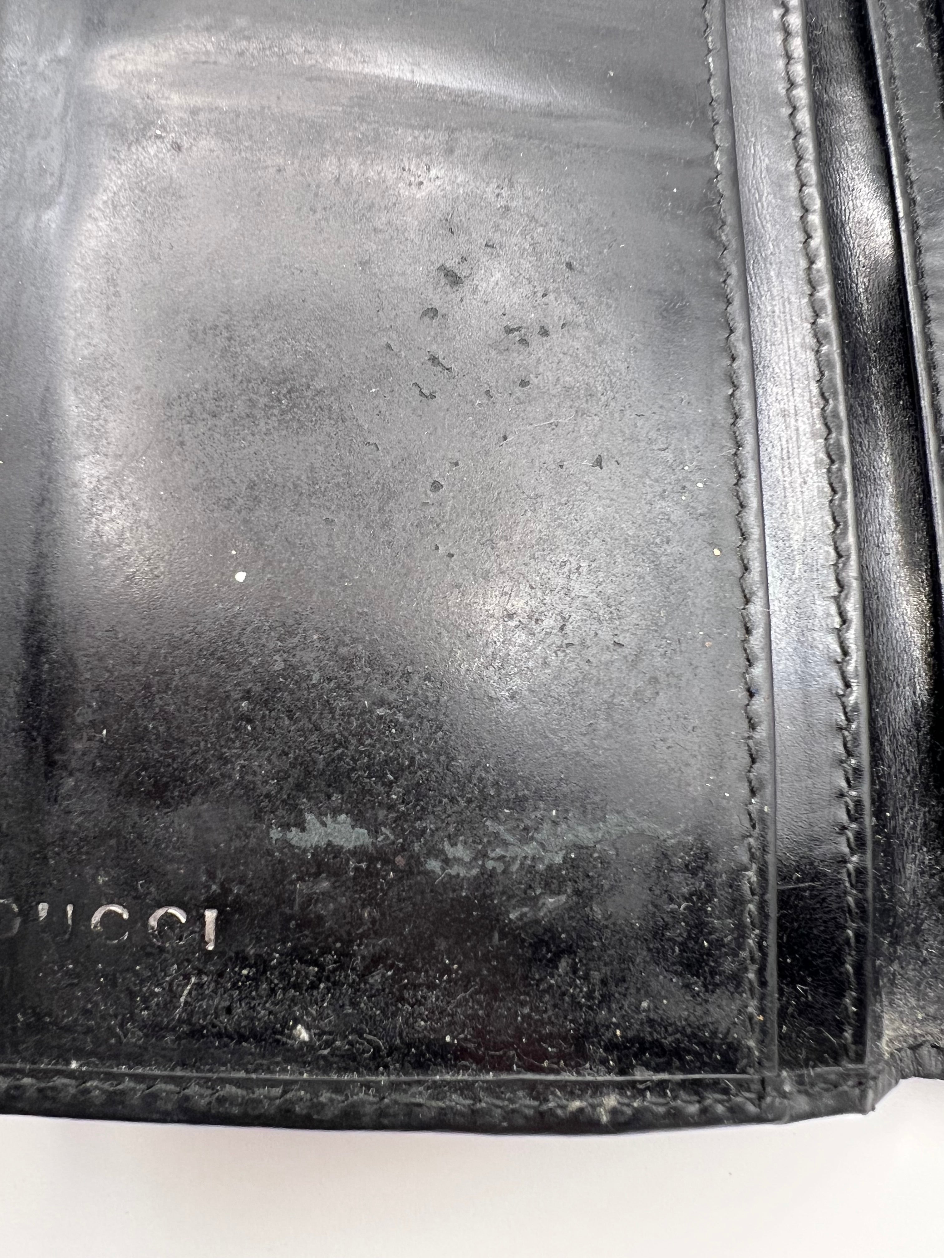 Gucci black long leather wallet