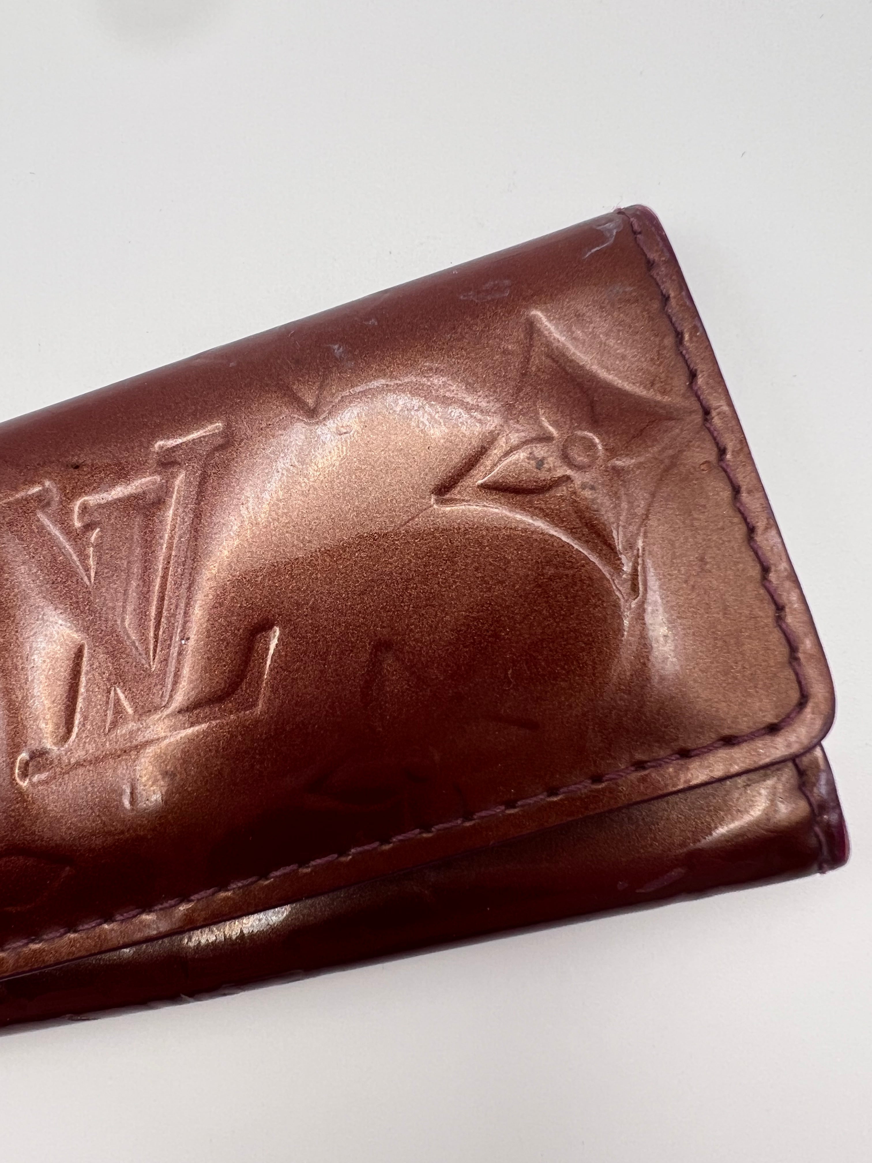 Louis Vuitton red Vernice 4 key holder