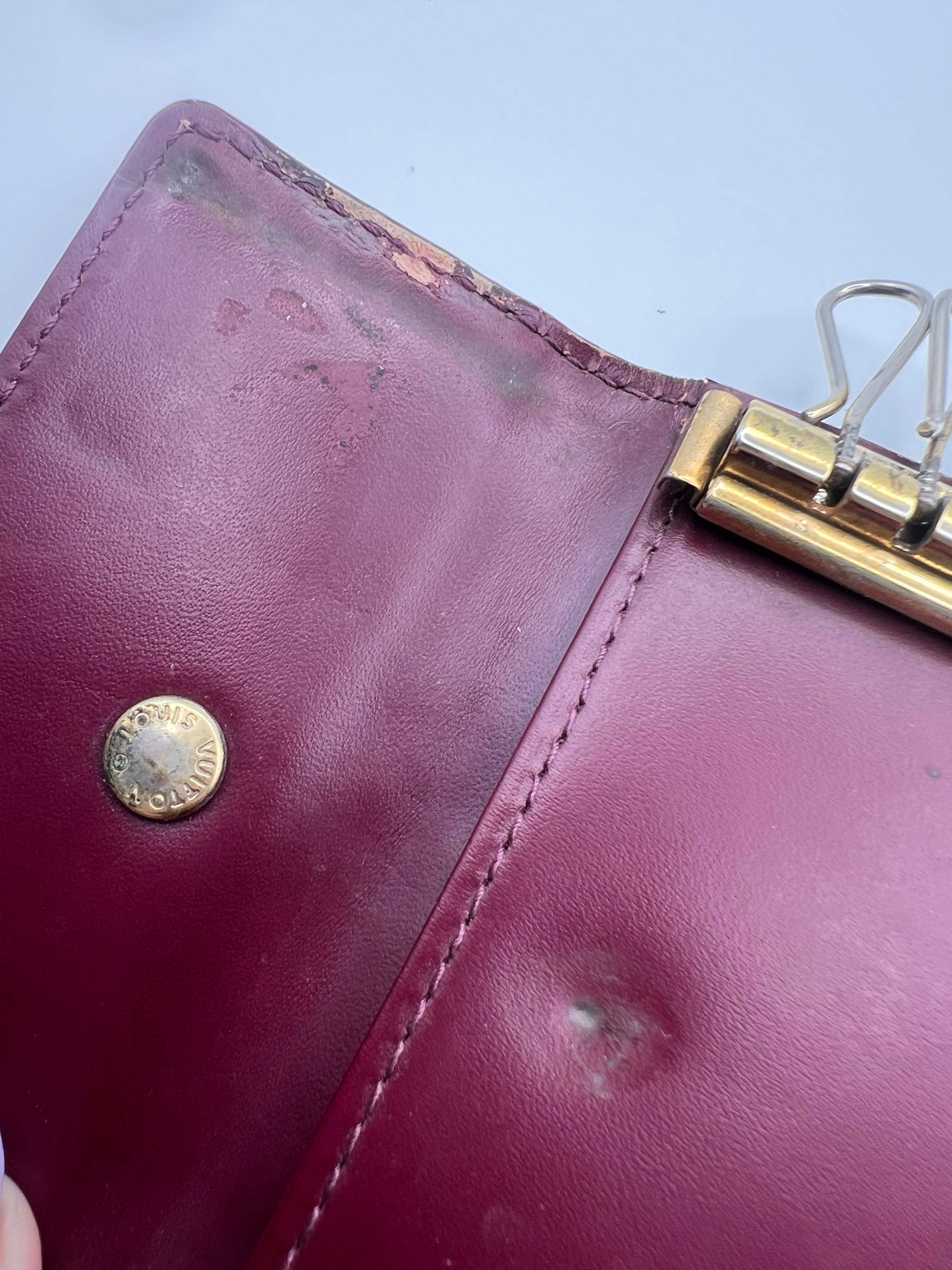Louis Vuitton red Vernice 4 key holder
