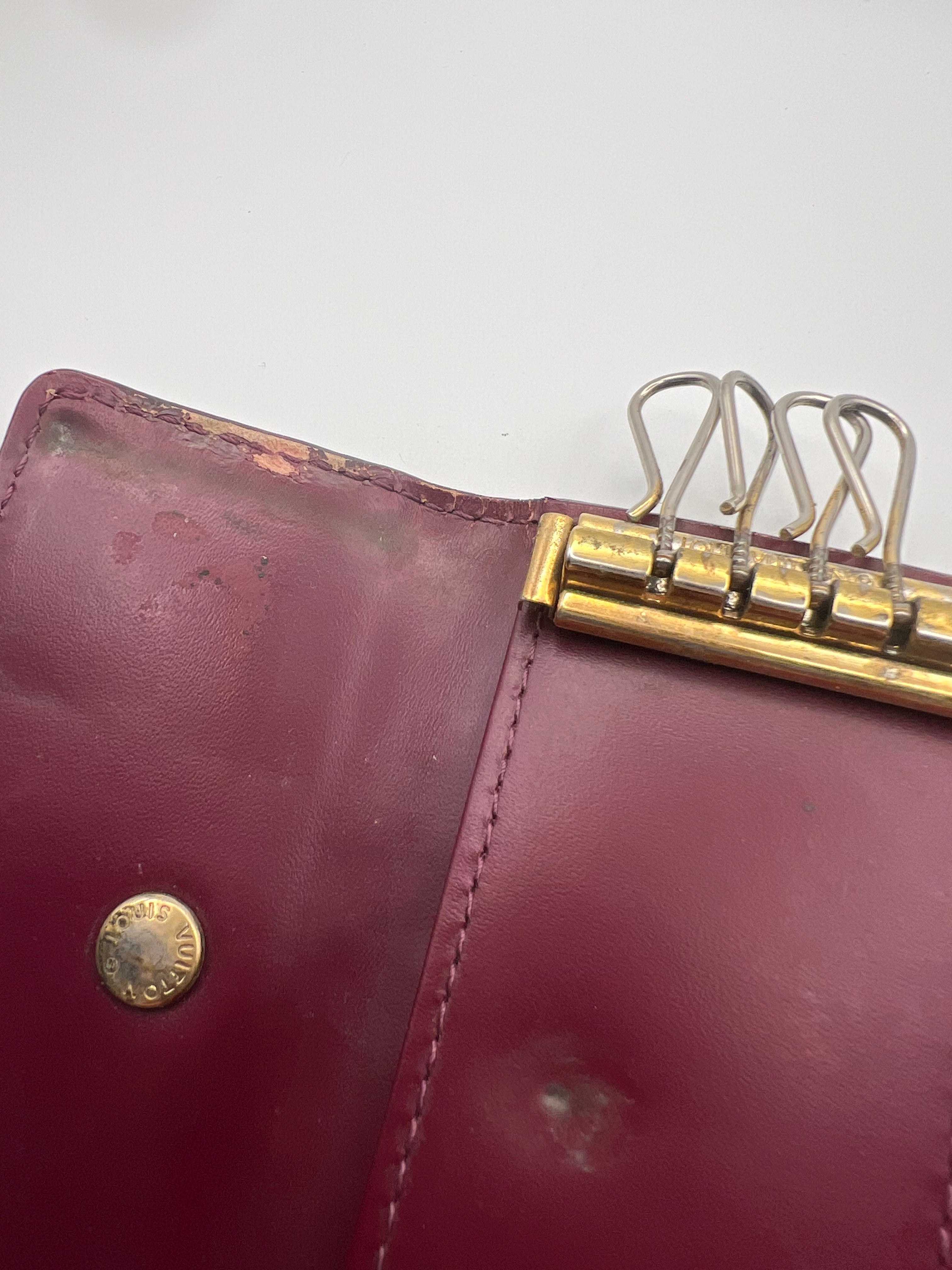 Louis Vuitton red Vernice 4 key holder