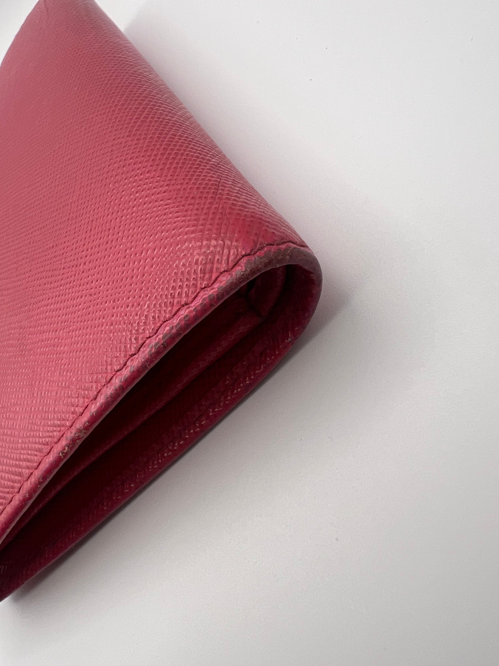 Prada pink leather bifold wallet