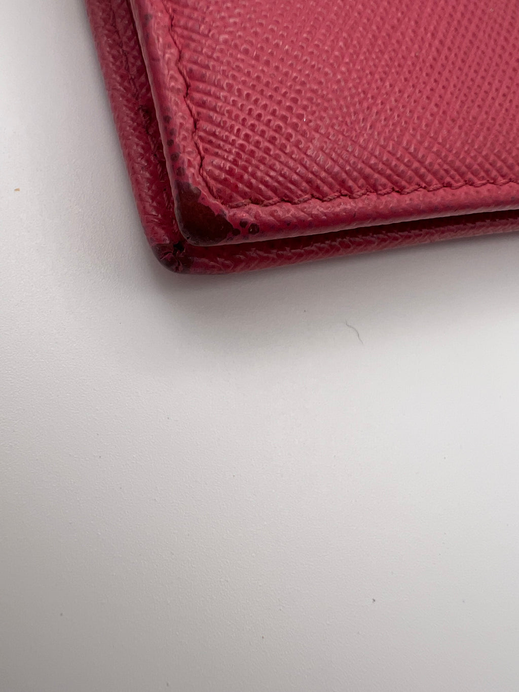 Prada pink leather bifold wallet