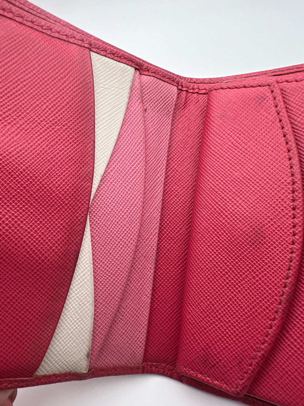 Prada pink leather bifold wallet