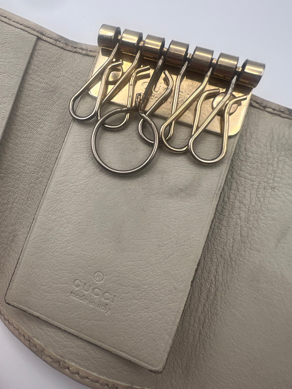 Gucci ssima GG logo leather 6 ring key holder